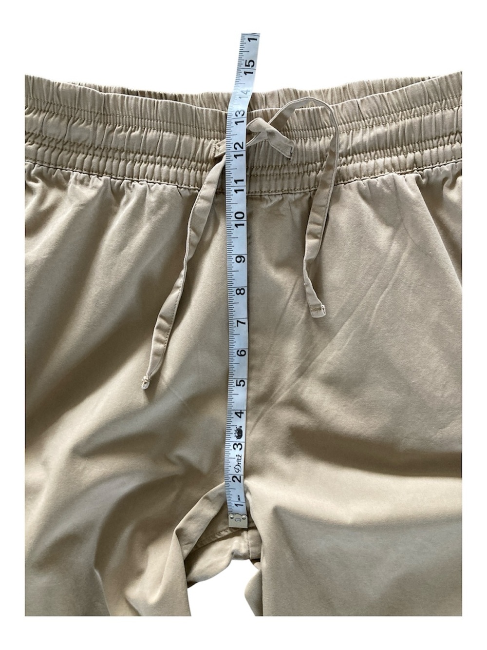 Women’s Wide-Leg Drawstring Cropped Cotton Pants in Khaki, Sz M - Picture 3 of 10